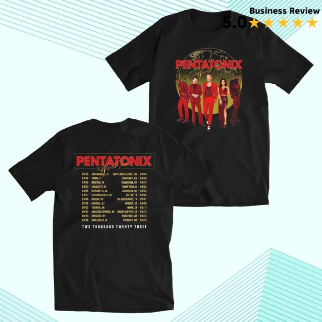 Ptx Official Pentatonix Merch Store Ptxofficial Ptx World Tour 2023 Black Shirt Pentatonix Apparel
