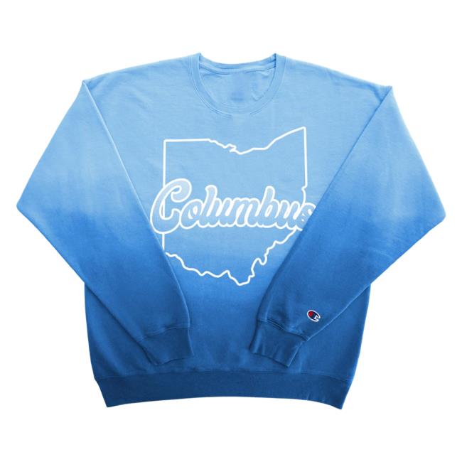 Official Ohio Clothing Merch Blue Ombre Hoodie