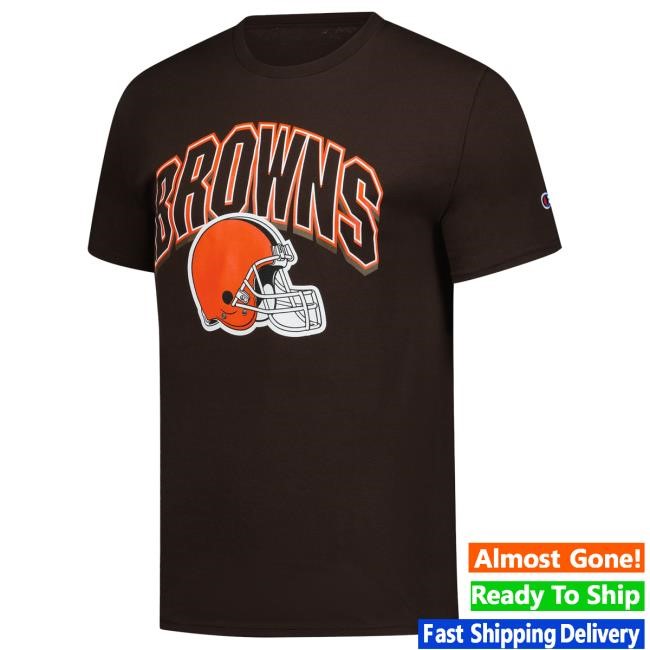 Official Men's Champion Brown Cleveland Browns Football Hot Shirt