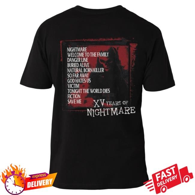 Official Avenged Sevenfold Nightmare - Tracklist T Shirt (Nightmare 15th Anniversary) A7X World