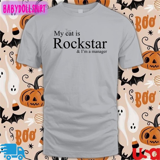 Taehyung My Tan Cat Is Rockstar And I'm A Manager White Hoodie Shirt Taehyung My Tan Cat Is Rockstar And I'm A Manager Edition Limited Tees Taesmug