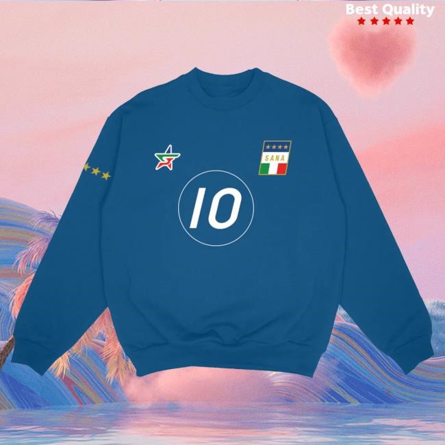 Official Sana Detroit Clothing Store Shop Italia Team Attractive Hoodie - Blue Sanadetroit