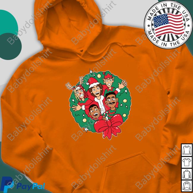 Wreath Christmas Hooded Sweatshirt Wreath Christmas Sweatshirt Red