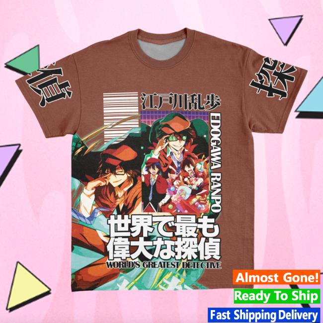Official Anime Ape Clothing Edogawa Ranpo Bungou Stray Dogs Streetwear AOP Hot Shirt 3D All Over Print Animeape