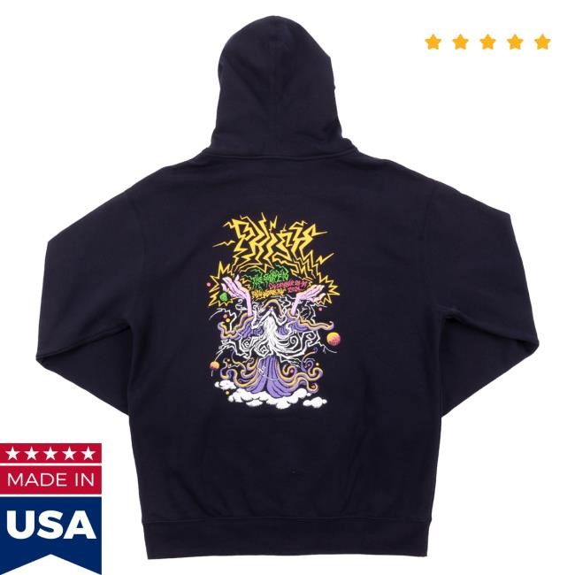 Official Phish Merch Store Shop Phish Conjuror Storm Zip-UP Pull Over Hoodie on Classic Navy