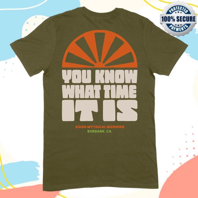 Official Mythical Merch Store Shop You Know What Time It Is T-Shirt (Olive)