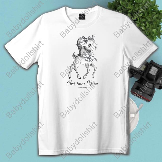 Ariana Grande Merch Christmas Kisses Reindeer Tee
