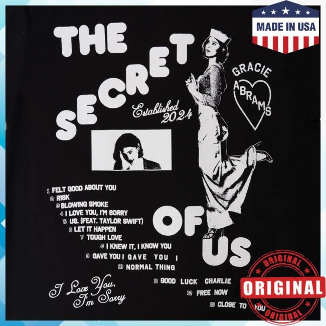 Gracie Abrams The Secret of Us Graphic Black Tee