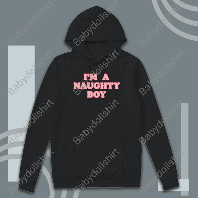 I'm A Naughty Boy Black Crewneck Sweatshirt