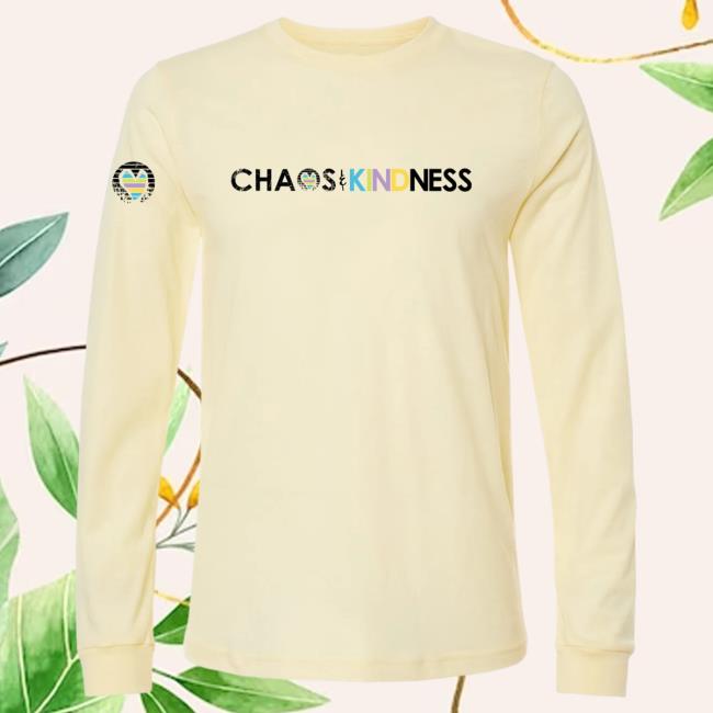 Official Chaos And Kindness Store Chaos & Kindness Logo Long Sleeve New Shirt Heather French Vanilla
