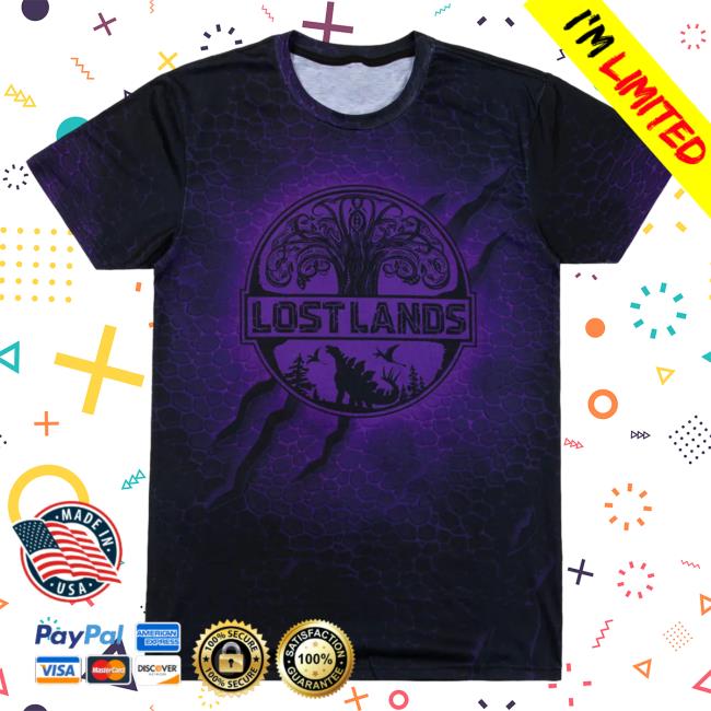 Official Excision Merch Lost Lands Scales Dye Sub T Shirt Black/Purple