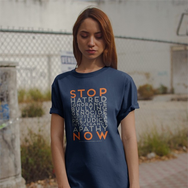Holocaust Stop Hatred Ignorance Bullying Genocide Indifference Prejudice Intolerance Apathy Now Long Sleeved T Shirt Kelly Palmer