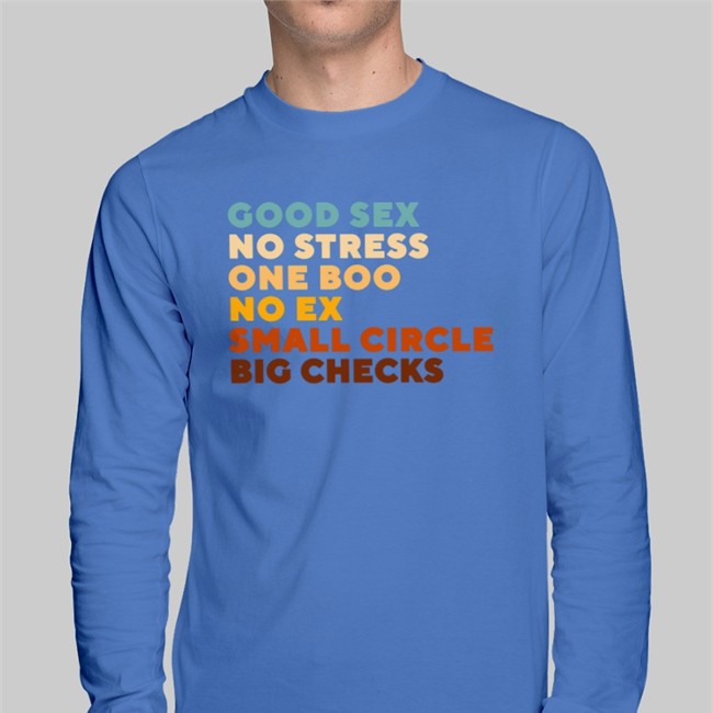 Good Sex No Stress One Boo No Ex Small Circle Big Checks T Shirt Black