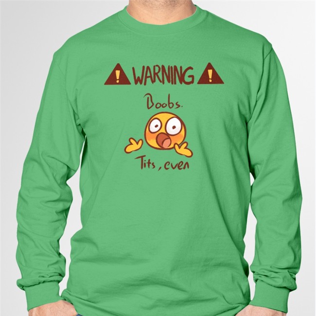 Warning Boobs Tits Even Long Sleeve