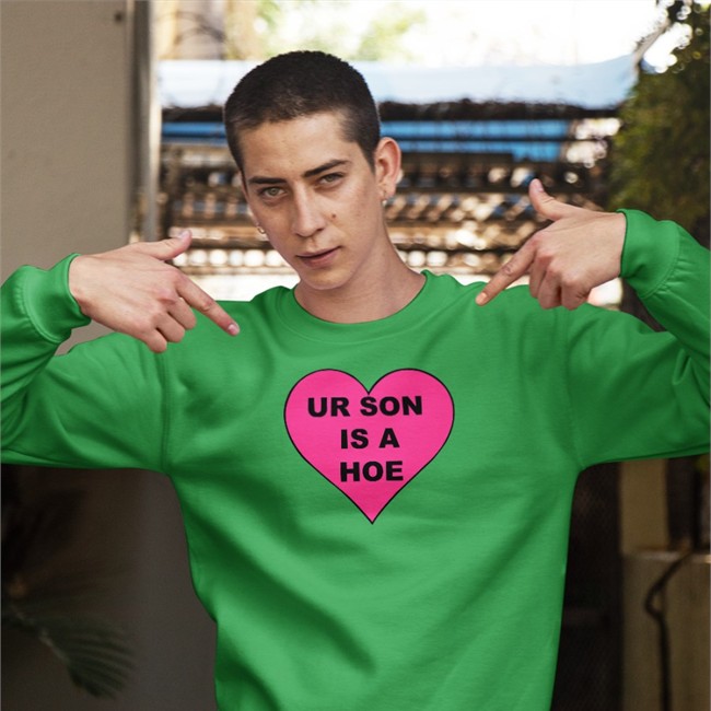 Shirtsthtgohard Ur Son Is A Hoe Tee White