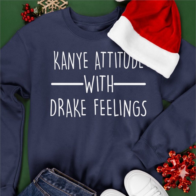 Shirts That Go Hard Kanye Attitude With Drake Feelings Long Sleeve Tee Shirt Red