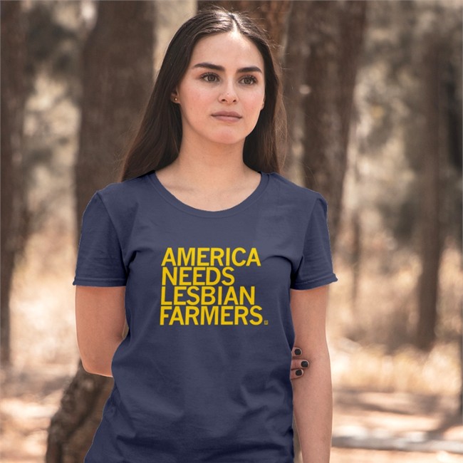Raygun Merch America Needs Lesbian Farmers Shirt Weird Thrift Store Shirts