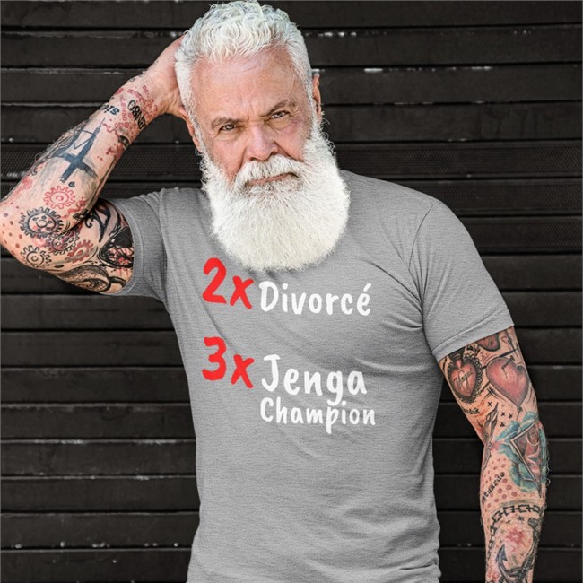 2X Divorce 3X Jenga Champion Tee Shirt