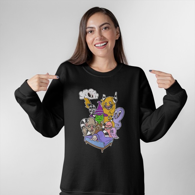 Black Bunker Branding Merch Monsters Under My Bed T Shirt