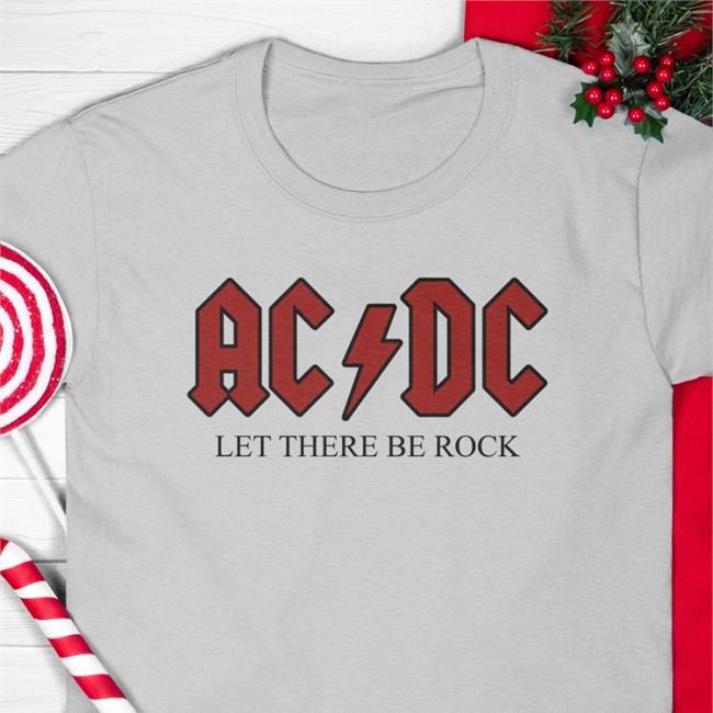 Funny AC DC Let There Be Rock Tee Shirt Deadbutterflii