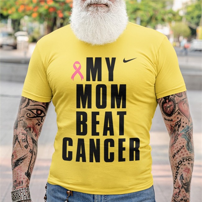 My Mom Beat Cancer Shirt Shirts That Go Hard My Mom Beat Cancer Crewneck Sweatshirt Breast Cancer Awareness