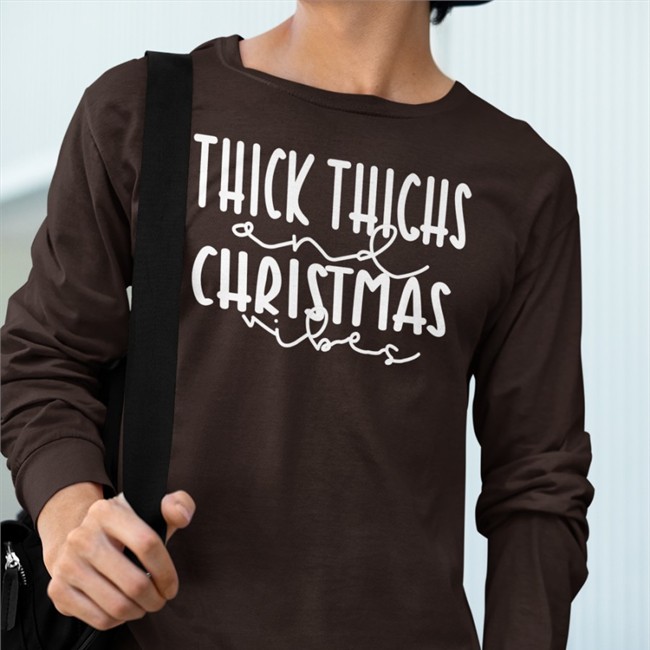 Original Weird Thrift Store Shirts Thick Thighs And Christmas Vibes Shirt