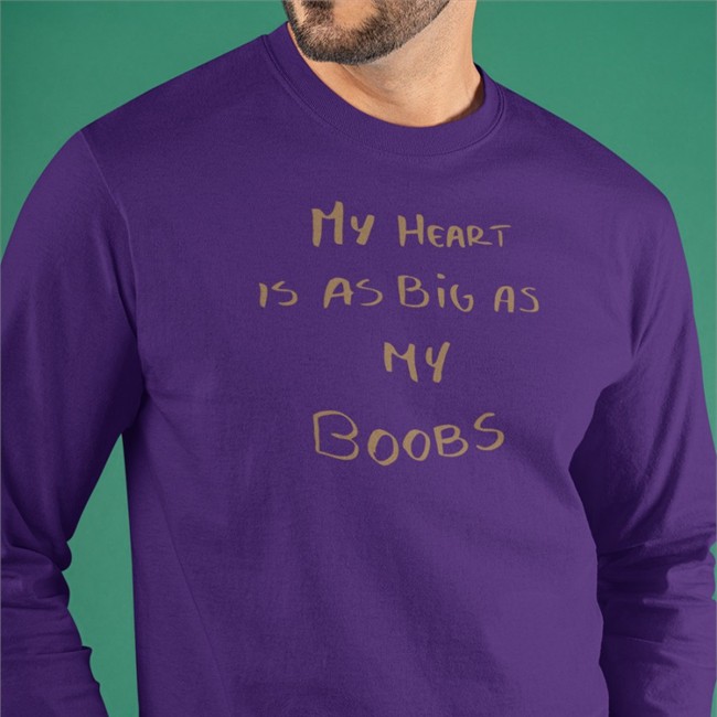 My Heart Is As Big As My Boobs Baseball Sleeve Tee