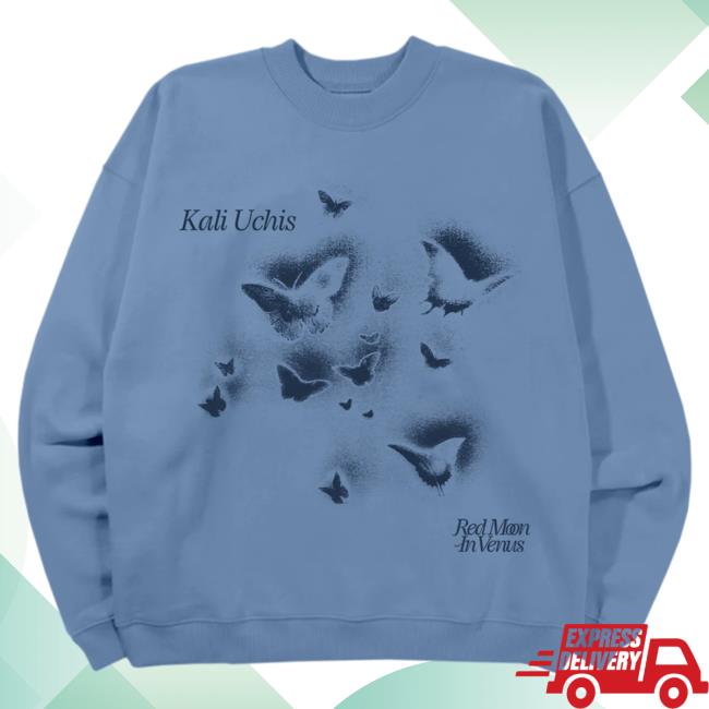 Official Kali Uchis Merch Store Blue Butterfly Sweater Kaliuchis Clothing Shop