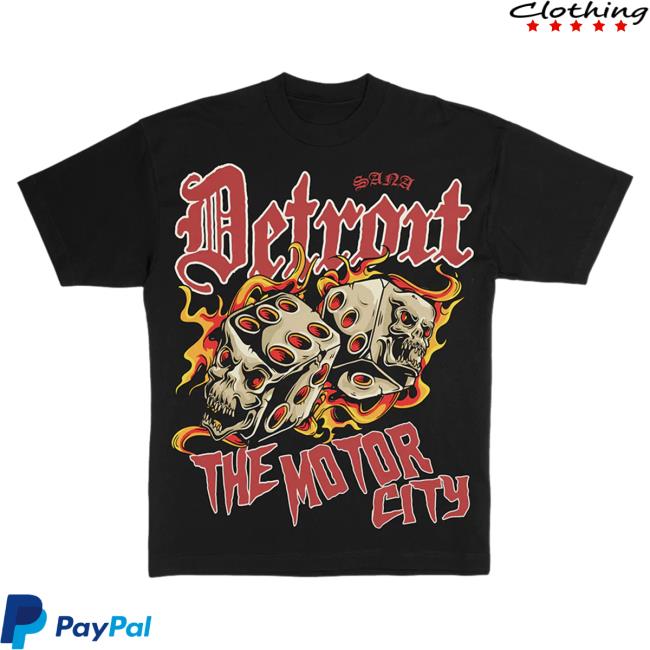 Official Sana Detroit Red Wings Sana Detroit Motor City Dice Hot Shirt - Black