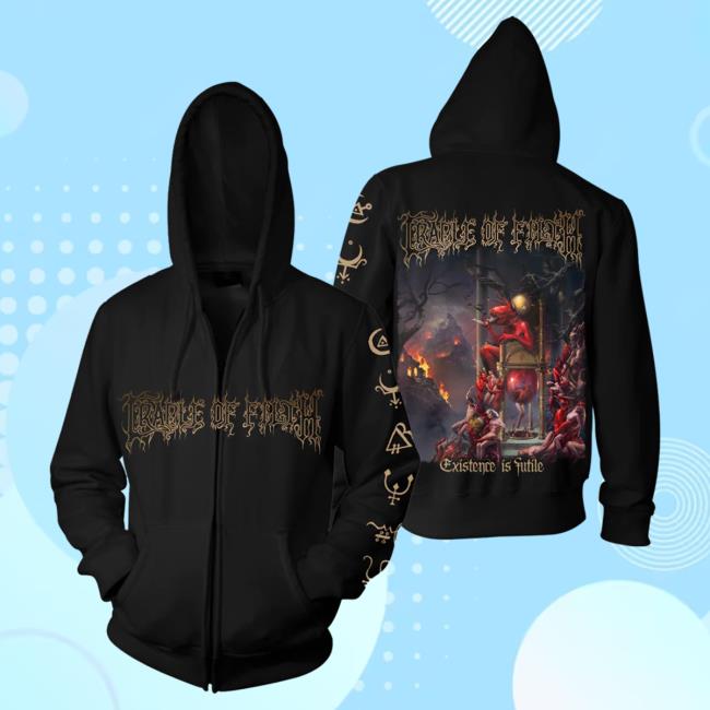 Official Night Shift Merch Indie Merch Store Cradle Of Filth - Existence Is Futile Zip-Up Sweaters NightShiftMerch IndieMerchStore