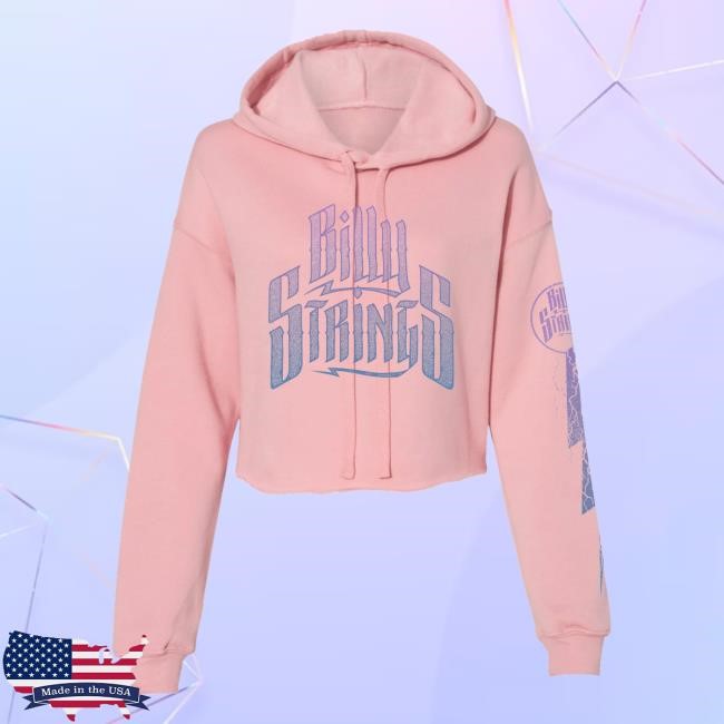 Billy Strings Merch Ladies Cropped Lightning Hoodies (Simon Walker)
