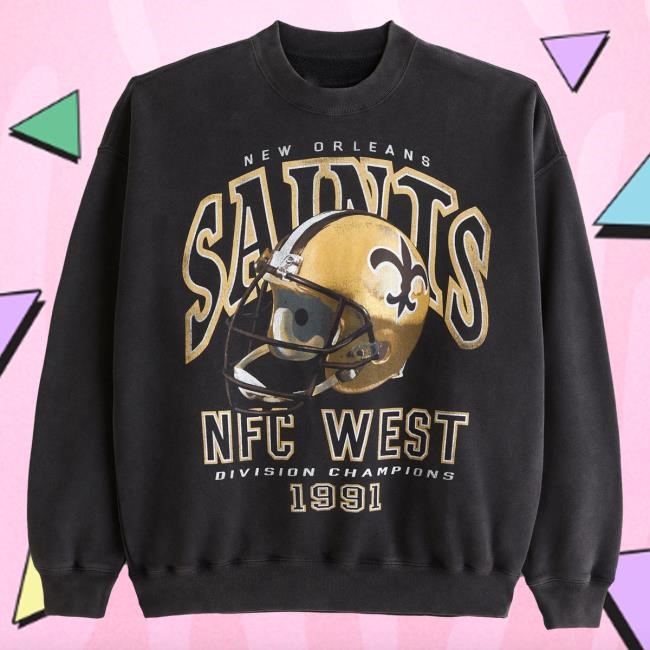 Official Abercrombie And Fitch Apparel New Orleans Saints Graphic Crew Neck Sweatshirt NFL by Abercrombie