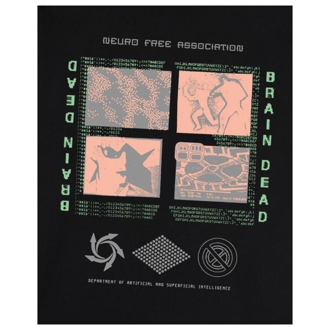 Official Brain Dead Merch Shop Brain Dead Neuro Free Association T Shirt - Black