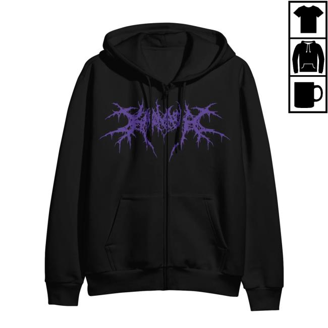 Official Merchnow Kaonashi Death Metal Logo Black Zip Up Crew neck Sweatshirt