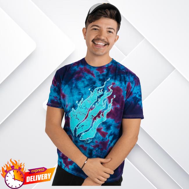 Official Prestonplayz Merch Store Shop Crystal Iconic Tie-Dye April T Shirt Of The Month Tie Dye Firemerch Preston's Signature Fire Emblem Logo