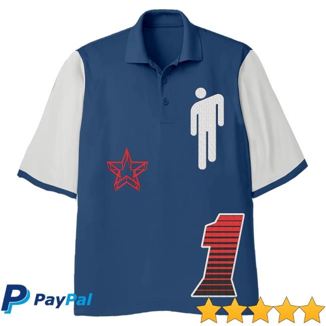 Official Billie Eilish Blohsh Racer 1 Blue Polo Tees BillieEilish