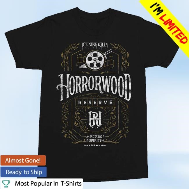 Official Ice Nine Kills Merch Store Horrorwood Reserve Black Tee Ice Nine Kills Clothing Shop Ink Merch IceNineKills