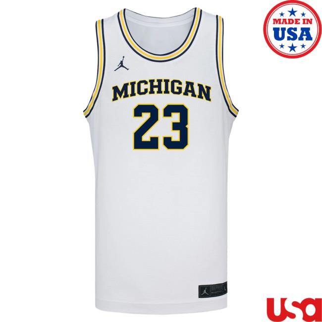 Michigan Wolverines #23 Yaxel Lendeborg Student Athlete White Basketball Jersey Shirt The M Den Shop Official