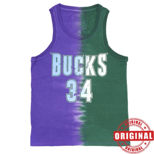 Official Moda3 Mitchell And Ness Bucks Ray Allen Name And Number Tie Dye Tank Top T Shirt