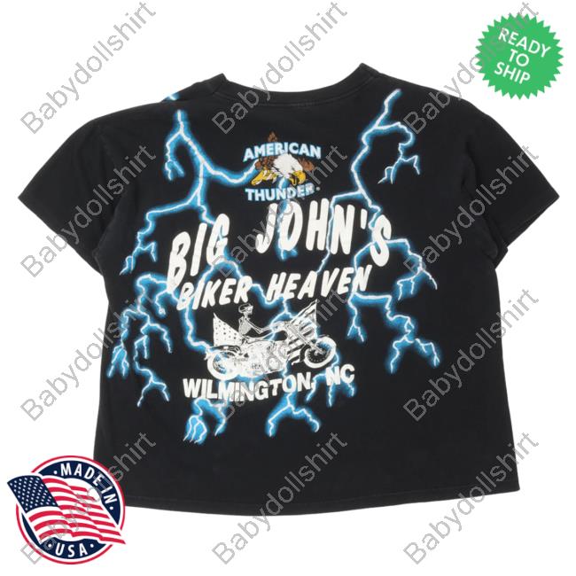 Official Justin Reed Vintage American Thunder Metal Head Top Shirt Black Justinreed