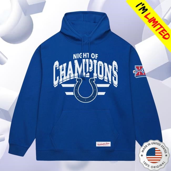 Colts Night of Champions Super Bowl Sweatshirt Hoodie x Mitchell & Ness