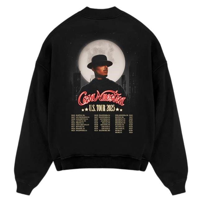 Official Rauw Alejandro Cosa Nuestra World Tour Crew neck Sweatshirt - Black