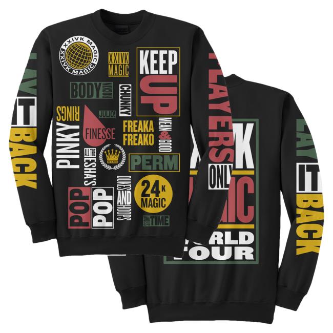 Official Bruno Mars Merch Store World Tour Crewneck (2018 Edition) Bruno Mars Apparel Clothing BrunoMars