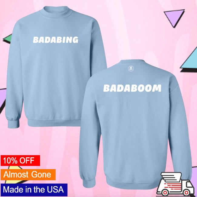 Official Barstool Huskies Merch Store Barstool Sports BADABING Crew Light Blue Barstoolhuskies Apparel Clothing Shop
