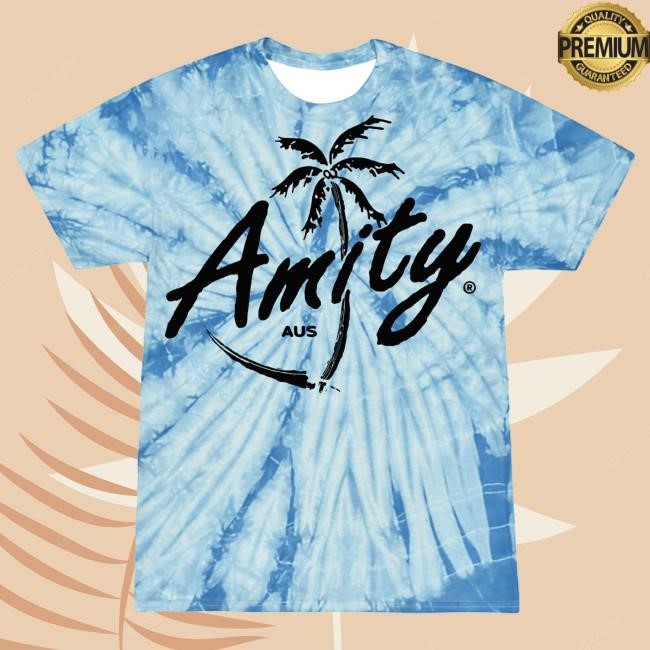Official Amity Affliction Merch Store Amity Affliction Palm Tree Scythe Spider Baby Blue T Shirt
