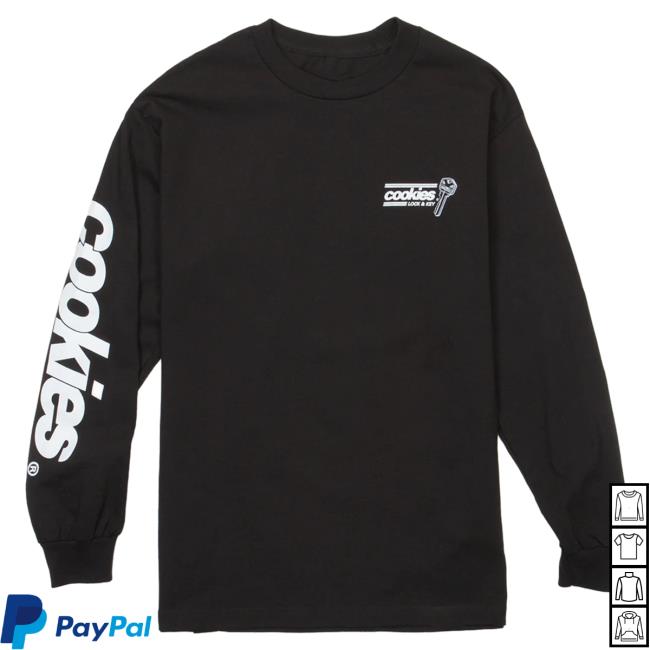 Official Cookies Merch Store Cookies Spring 2 Lock And Key Long Sleeve Top Shirt Black Apparel Clothing Shop Cookiessf
