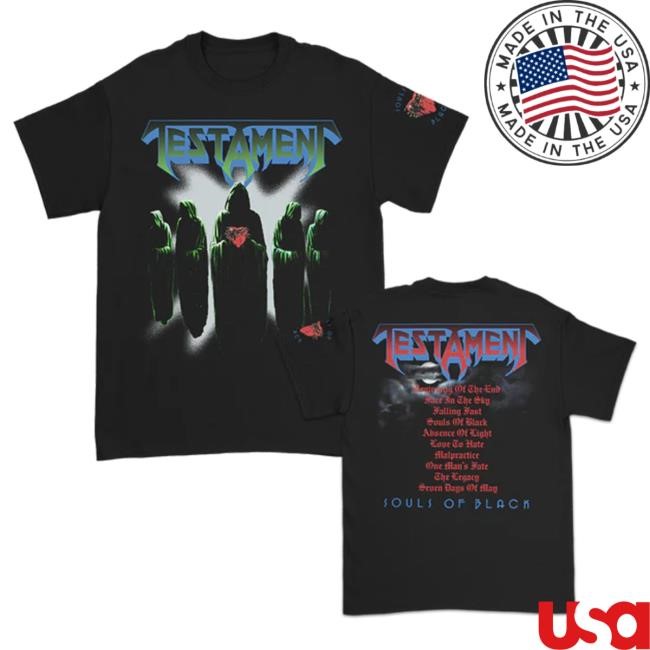 Official Testament Merch Shop Souls Of Black Cover Shirt – Testament