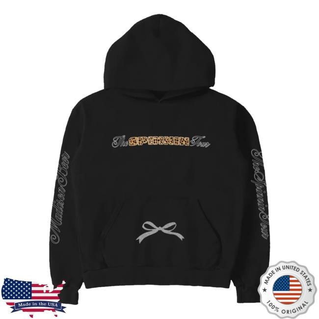 Spinnin Tour Cheetah Black Long Sleeve Hoodie Madison Beer Store