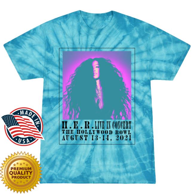 H.E.R Hollywood Bowl Turquoise Tie-Dye Tee Shirt