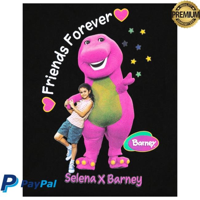 Official Complex Shop Barney X Selena I Love You Black Shirt Selena Gomez